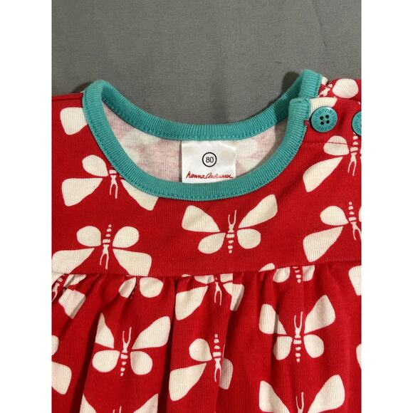 Hanna Andersson 18-24 Month (80cm) Red/White Butterfly Dress - Picture 2 of 4